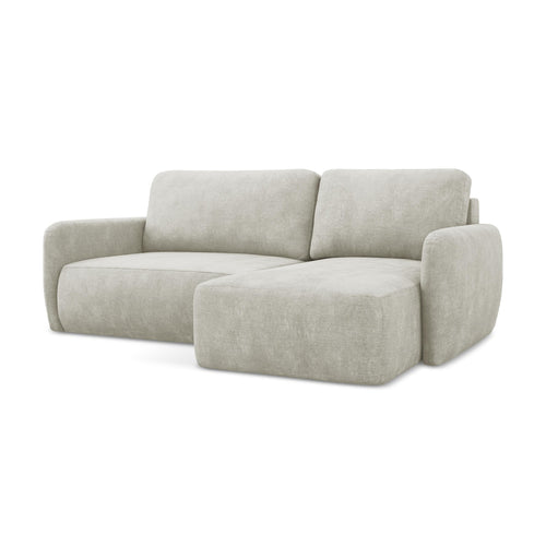 LaMiaSofa hoekbank rechts Corle - chenille stof - parel - 207x148x86