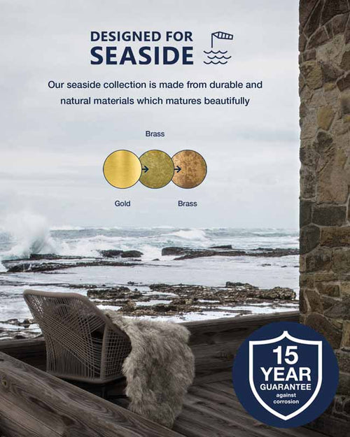Nordlux Polperro Wandlamp Buiten | Ø19,5cm | E27 | IP64 | Messing | Seaside - vtwonen shop