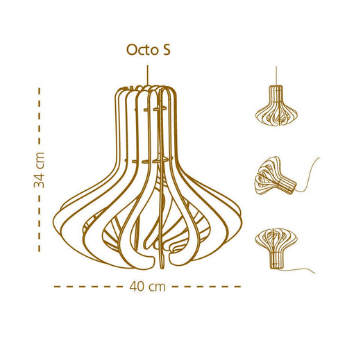 Bomerango Octopus S houten lampenkap small - vtwonen shop