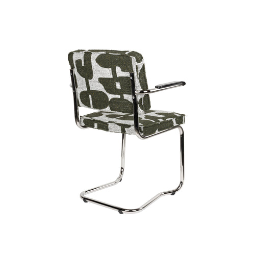 Zuiver Ridge Kink Deco Symbols Eetkamerstoelen Armleuning Groen - Set van 2