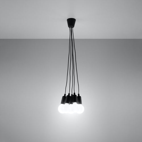 Sollux Lighting Hanglamp DIEGO 5 zwart - 25x25x90cm