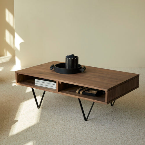 Tikamoon Massief notenhouten salontafel - Donkerbruin - vtwonen shop