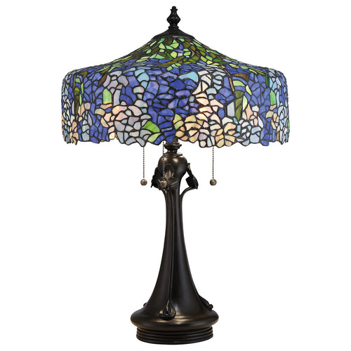 Elstead Cobalt - 1 lichte Tiffany tafellamp - bronzen afwerking, E27