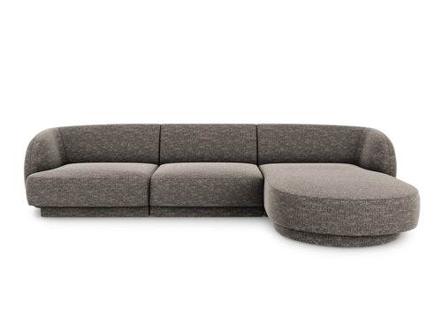 Micadoni rechter hoekbank Miley 4-zits, chenille, grijs - 156x255x70cm