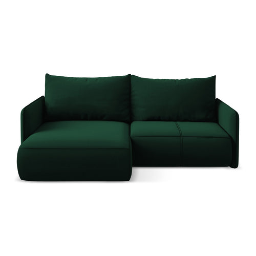 LaMiaSofa hoekbank links Palermo - velours - flessengroen - 207x148x86