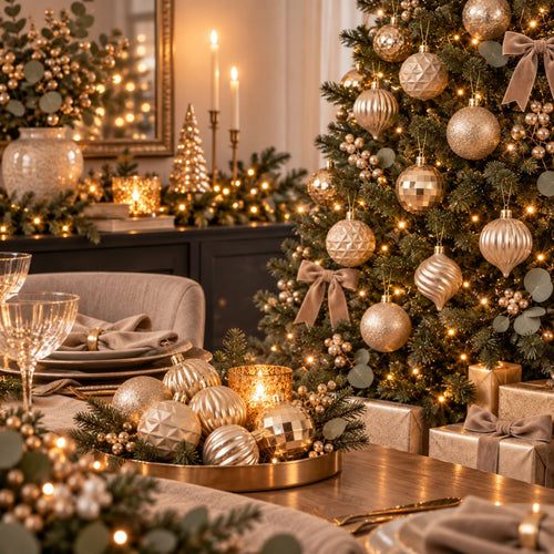 Mica Decorations Bal Onbreekbaar Lichtbruin 40 Stuks - Kerstballenset met Diameter van 6 cm - Gemaakt van Gerecycled Polystyreen - Extra Stevig voor