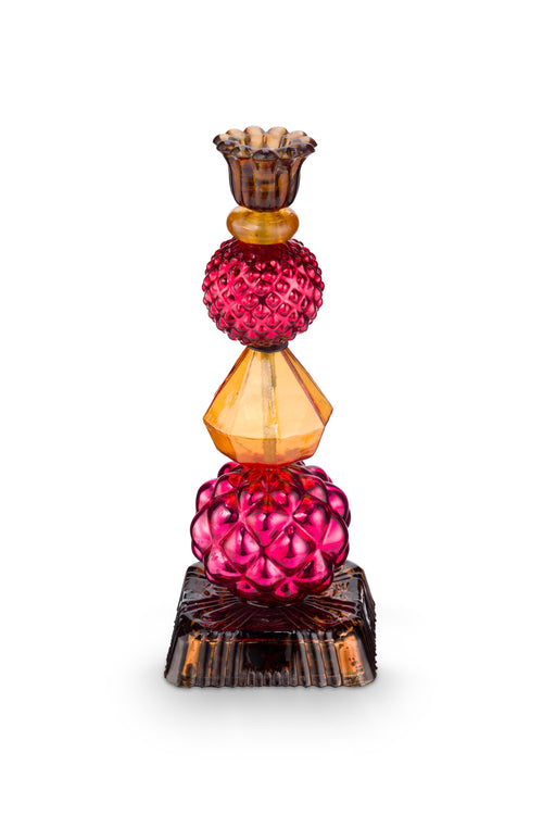 Pip Studio Kandelaar Bead - Glas - Rood/ Geel - 23.5cm - vtwonen shop