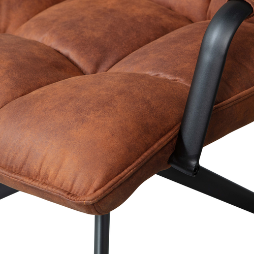WOOOD Jouke Draaifauteuil - Kunstleer - Cognac - 96x70x85