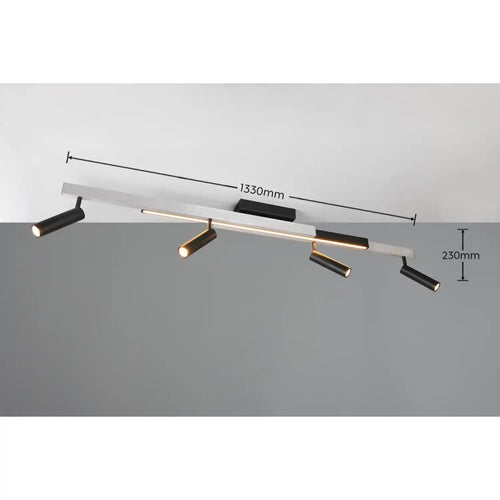 Trio Leuchten plafondlamp Zeno - 4 lichts -  133  x 8.5   cm - aluminium