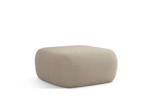 Micadoni Poef Jenny flueel beige - 88x90x40cm