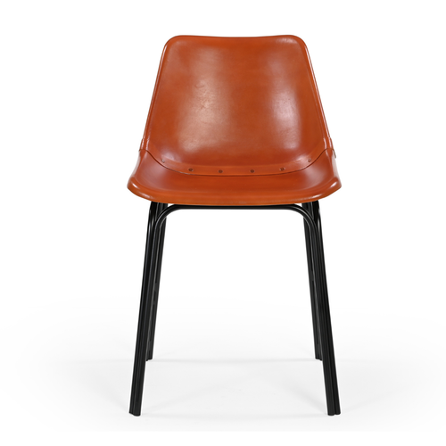 Signature - ROCKIE Leren stoel L45 cm - Zwart - 46x45x76 cm