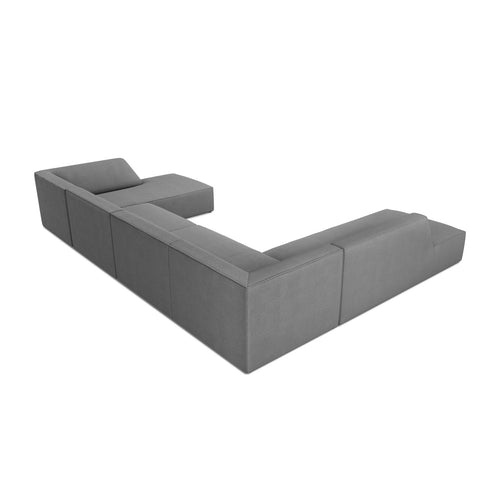 Cosmopolitan Design - Panoramische hoekbank links Siena 7-zits, structurele stof grijs - 273x366x69cm
