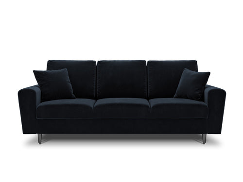 Cosmopolitan Design Slaapbank met opbergdoos Kyoto 3-zits, flueel, donkerblauw - 100x235x88cm