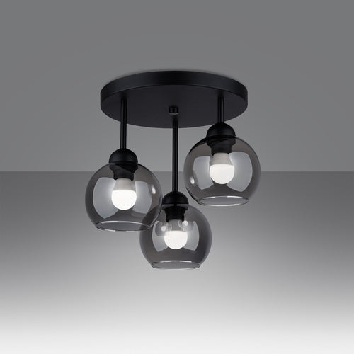 Sollux Lighting Kroonluchter ALINO 3 zwart - 35x35x35cm