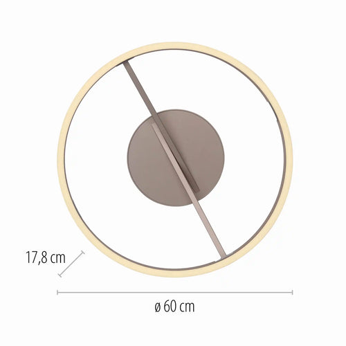 Neuhaus PURE plafondlamp Loop - 2 lichts - 60  x 17.8   cm - champagne