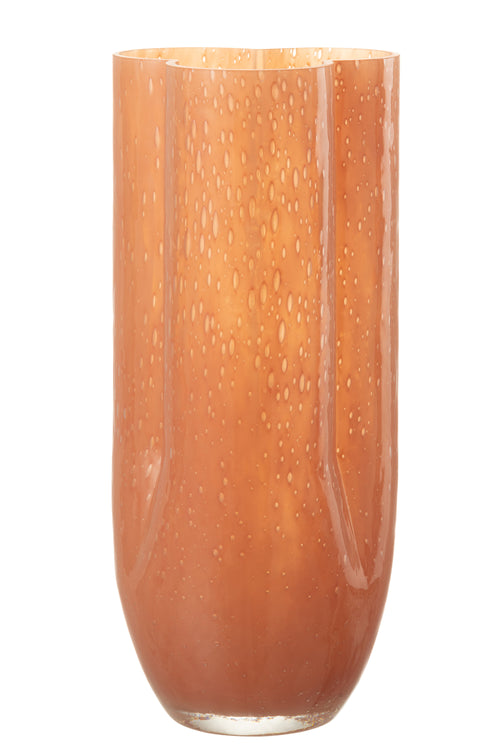 J-Line vaas Trikkie - glas - koraal - 34.5 cm hoog - vtwonen shop