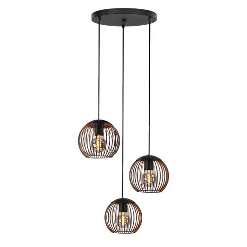 EGLO hanglamp Almanzora - e27 - ø 46.5 cm - zwart/koper