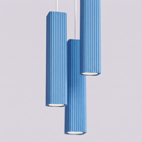 Sollux Lighting Hanglamp RAYO 3P azuurblauw - 20x20x108cm