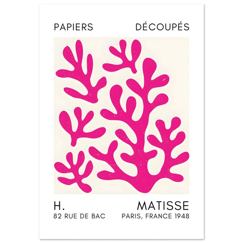 Artfulprints  Matisse – Coral shadows pink   poster A4 21x29.7 cm