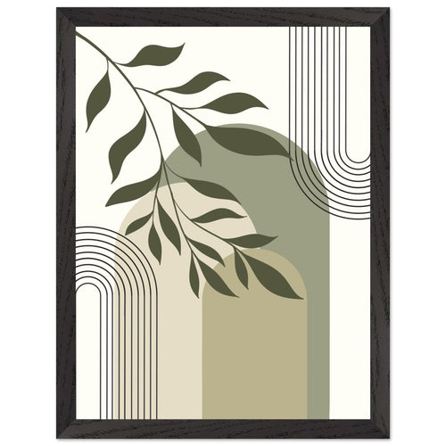 Artfulprints Poster met Lijst Boho – Olive lines   - 30x40 cm - Groen