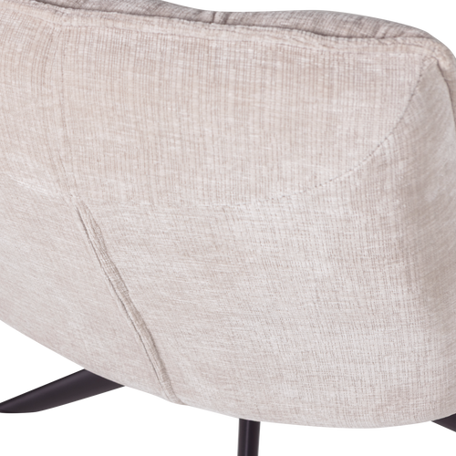 WOOOD draaifauteuil Jouke - Chenille Structuur - Naturel - 97x70x85