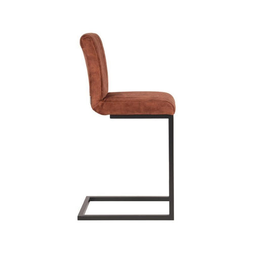 LABEL51 Barkruk Milo - Bruin Velvet - Zithoogte 66cm - Set van 2