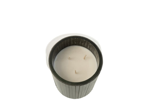 J-Line geurkaars Noa - Spicy Twilight - glas - zwart - medium - 55U