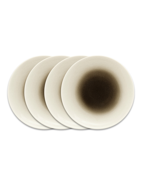 vtwonen Ontbijtborden - Borden - Servies Set van 4 Ontbijtbordjes - Zwart Gradient - 23 cm - vtwonen shop