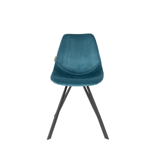 Dutchbone Franky Eetkamerstoelen Blauw - Set van 2 - vtwonen shop