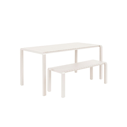 Zuiver Vondel Tuintafel 168,5x87 cm Clay Aluminium Wit - vtwonen shop