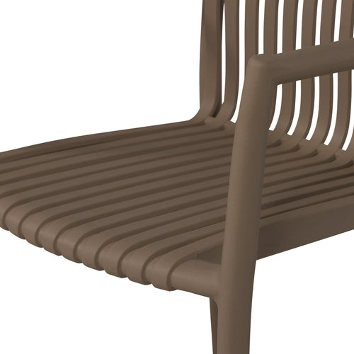 vtwonen tuinstoel Easy Going - Kunststof - Middenbruin - Set van 2 - 84x56x57