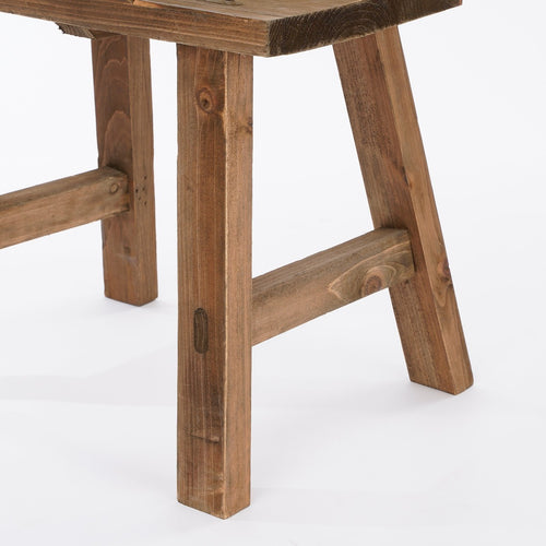 Mica Decorations Bold Houten Krukje - Bijzettafel of Plantentafel - 38 x 29 x 34 cm - Gerecycled Hout - Bruin