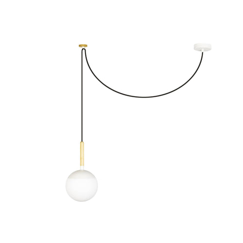 Faro Mine - 1 Licht Globe Hanglamp Wit, Hout, E27