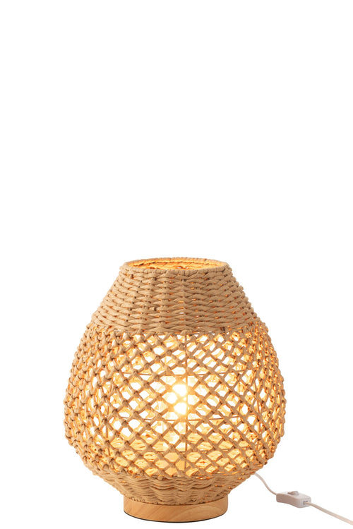 J-Line lamp Getwist - metaal - donkerbeige/naturel - small
