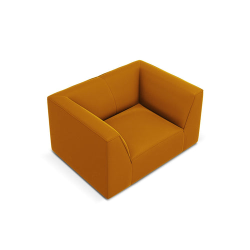Cosmopolitan Design - Fauteuil Siena flueel geel - 92x120x69cm