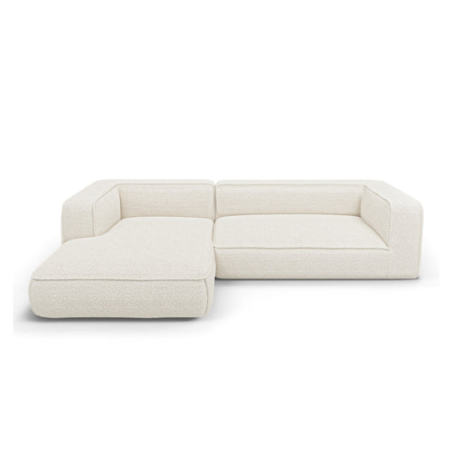 Premium Interiors - Linkerhoekbank SOFIA - bouclette crème 280cm