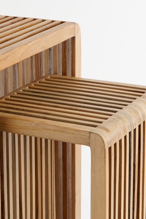 Mica Decorations Yonker Plantentafel - Set van 2 - L35 x B25 x H80 cm - Gerecycled Hout - Bruin - vtwonen shop