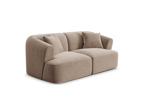 Cosmopolitan Design Modulaire bank Campi 2-zits, flueel donkerbeige - 90x180x70cm