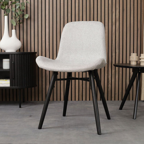 Nolon Nena-Fé Eetkamerstoel Lichtgrijs - Zwarte Houten Poten - vtwonen shop