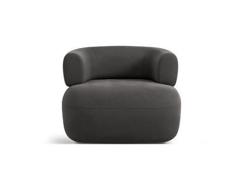Micadoni Fauteuil Jenny flueel donkergrijs - 88x90x73cm