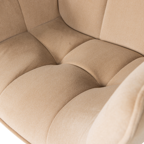 WOOOD draaifauteuil Wibo - Velvet - Mat Zand - 94x71x83