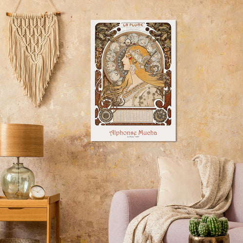 Artfulprints  Alphonse Mucha - La plume   poster 50x70 cm