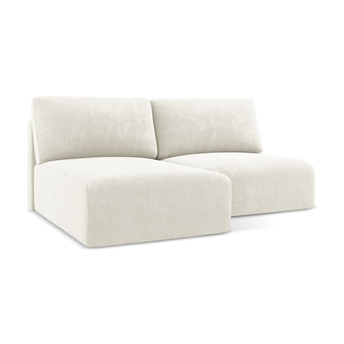 LaMiaSofa hoekbank links Ostia - chenille stof - wit - 210x149x79