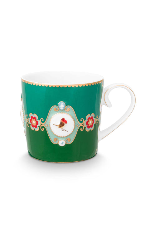 Pip Studio Theemok Set - Love Birds Medallion - Donkergroen - 300ml
