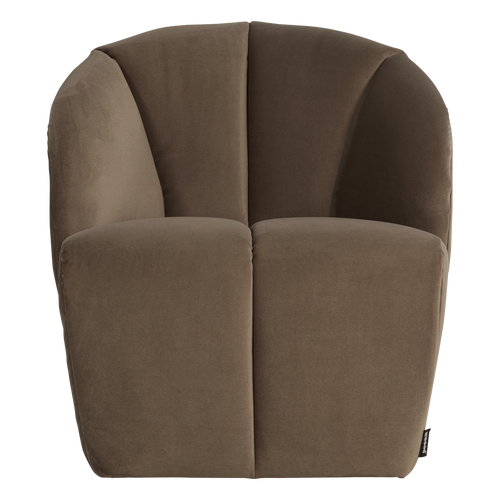 WOOOD draaifauteuil Mojo - Velvet - Taupe - 75x68x77
