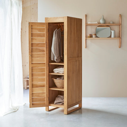 Tikamoon Enkele kolomkast van massief teakhout - Naturel