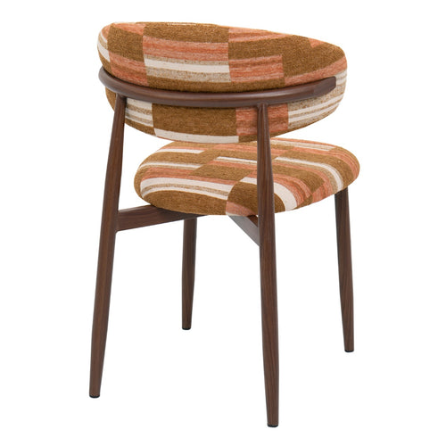 DÉJA Living Eetkamerstoel Skara - Terracotta/Walnoot - Set van 2