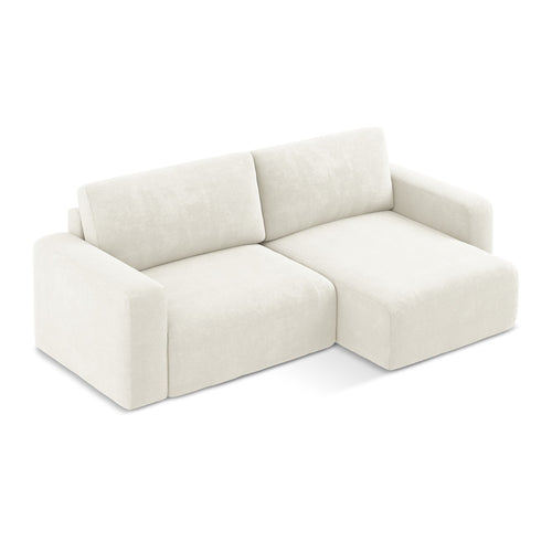 LaMiaSofa hoekbank rechts Ostia - chenille stof - wit - 244x149x79