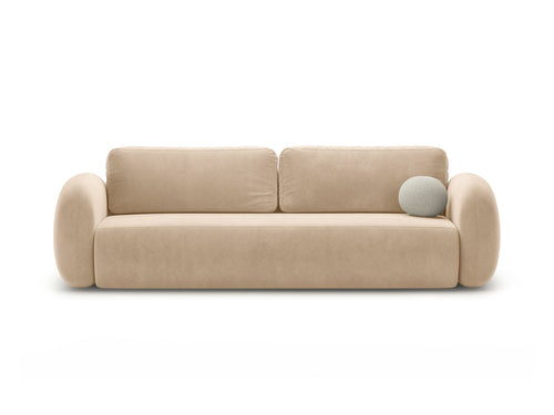 Cosmopolitan Design Slaapbank met opbergdoos Tonale 3-zits, flueel beige amandel - 105x262x88cm