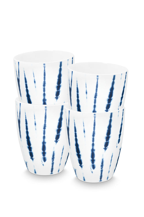 vtwonen - Tie-Dye Mok zonder oor - Serviesset van 4 - 425ml - vtwonen shop